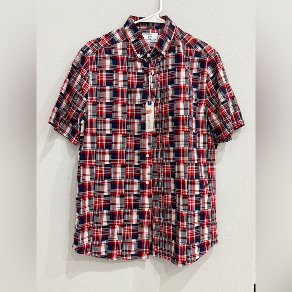 Southern Tide Red and Blue Checkered Shirt